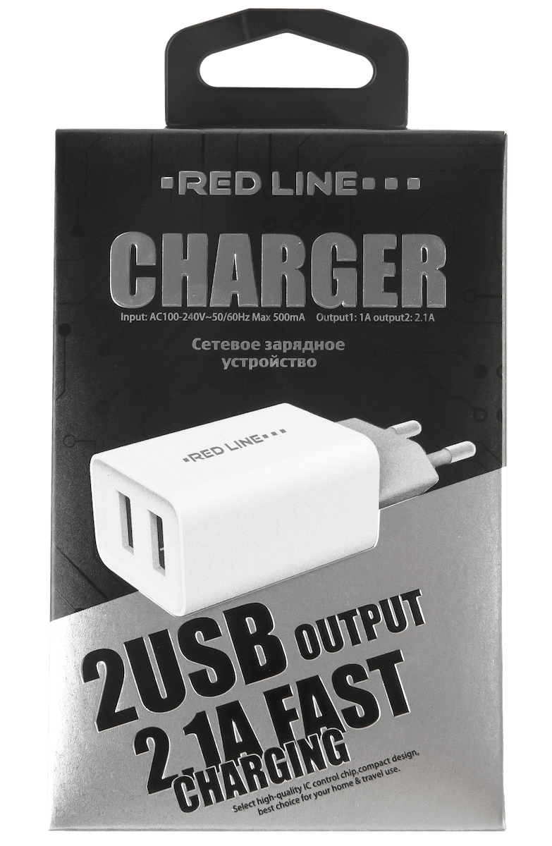 СЗУ Red Line Lux 2 USB (модель Z2), 2.1A Fast Charger