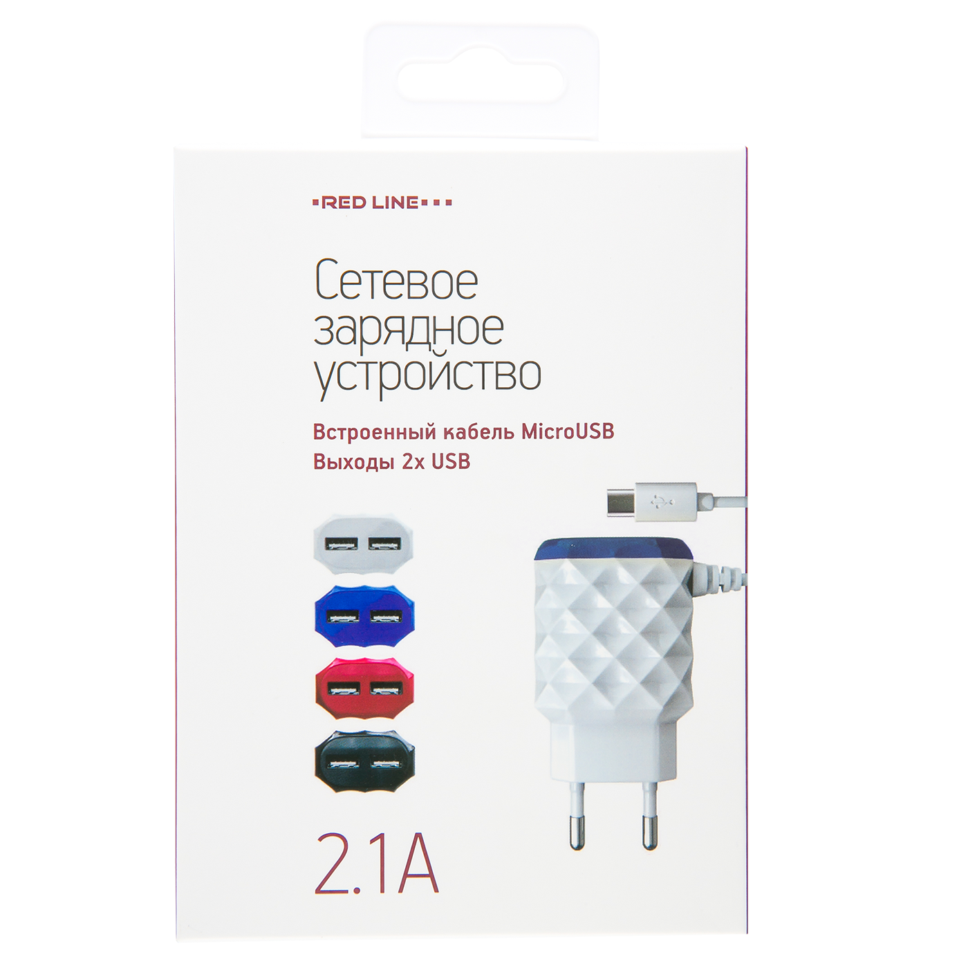 СЗУ Red Line 2 USB+MicroUSB (модель NC-2.1AC), 2.1A