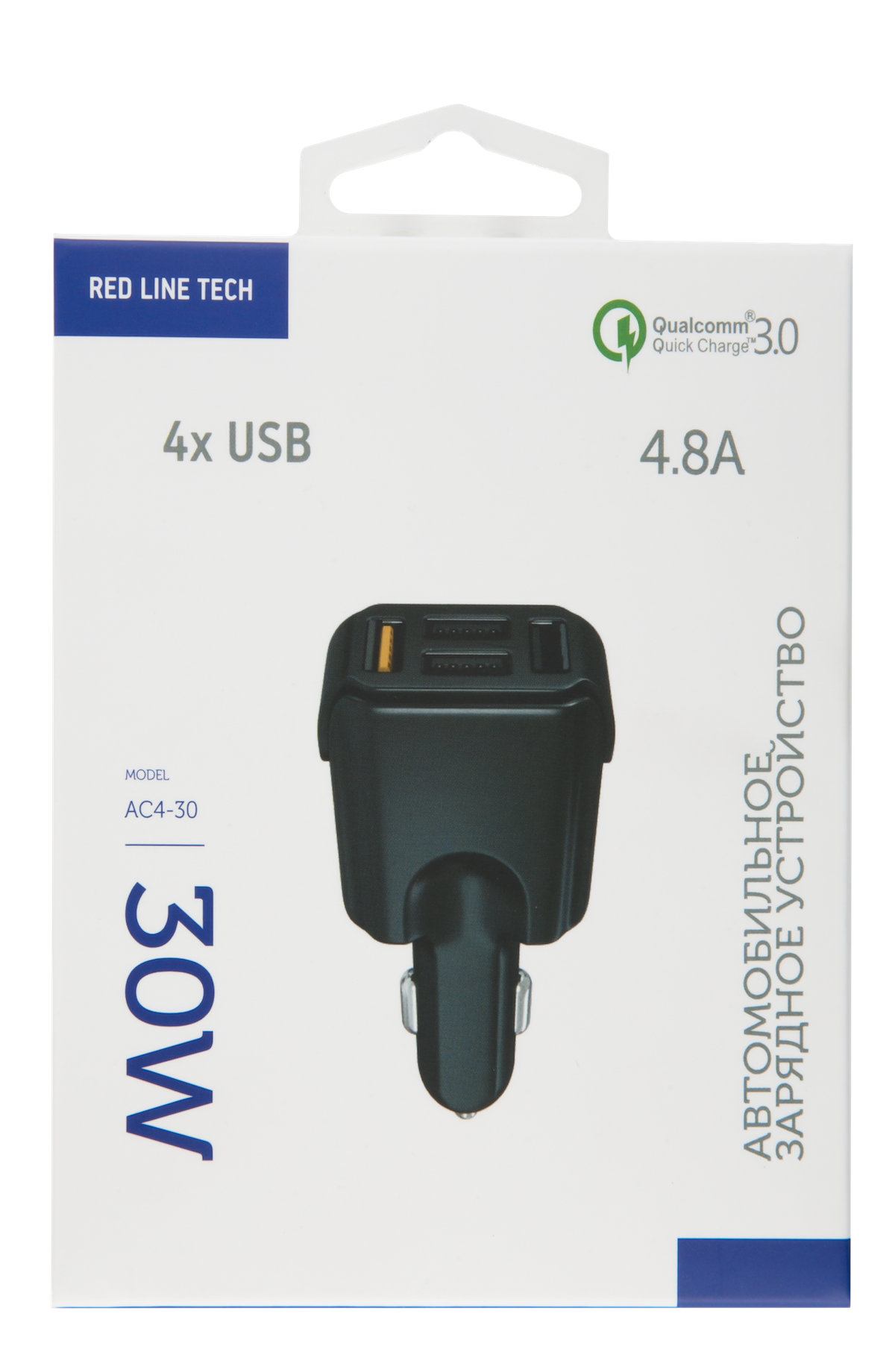 АЗУ Red Line 4 USB (модель AC4-30), Quick Charge 3.0