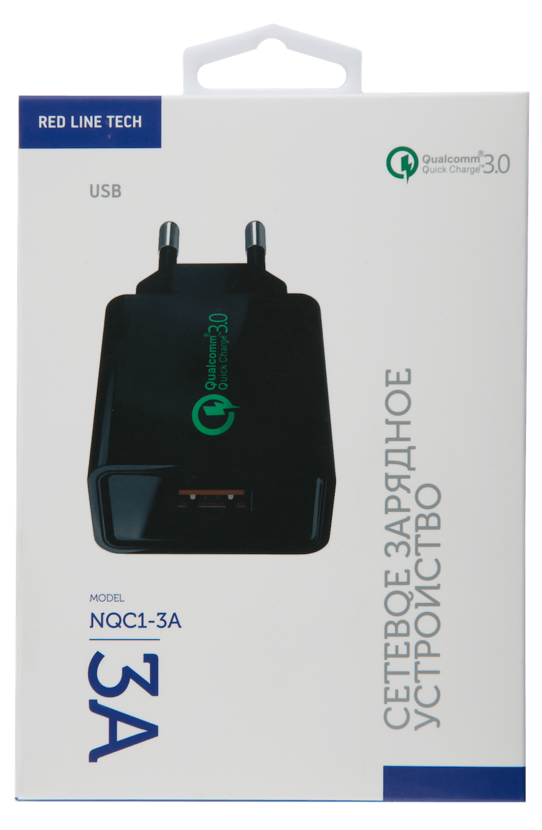 СЗУ Red Line Tech USB QC 3.0 (модель NQC1-3A)