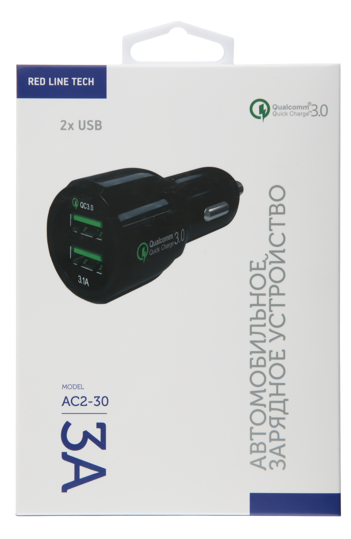 АЗУ Red Line Tech 2 USB (модель AC2-30), Quick Charge 3.0